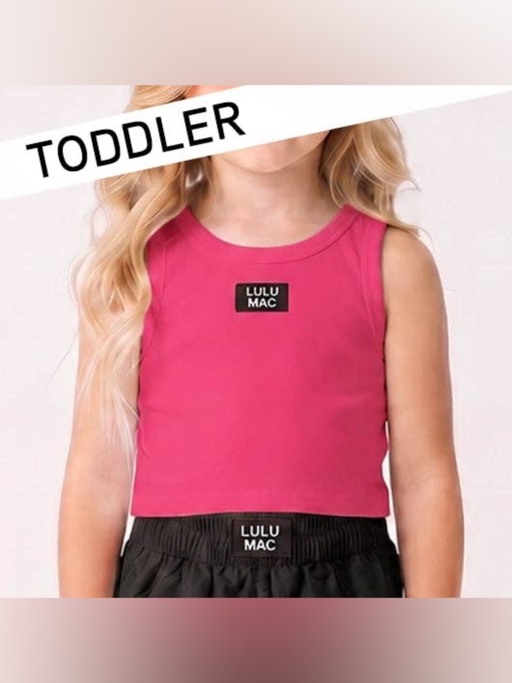 LULU MAC TK-1000 HOT PINK TODDLER SOLID TANK TOP